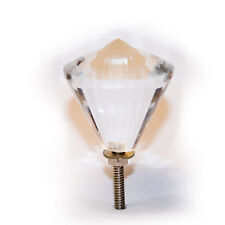 door knobs with chrome bolt sparkly  large conical crystal cut glass pulls