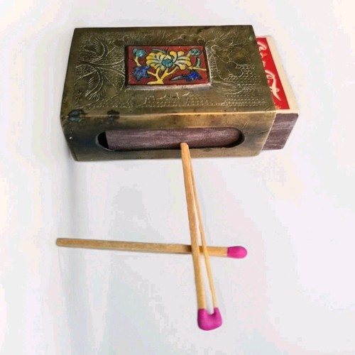 Antique chinese brass matchbox - antique,