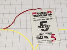FORMULA 1 1983 British Grand Prix Trackside Enclosure Pass/Ticket F1 Silverstone