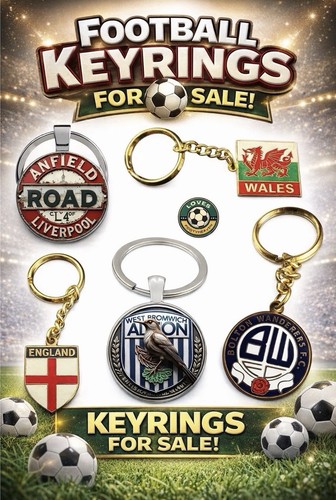 Football themed keyring crest - football,