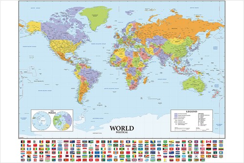 World map political poster - world,