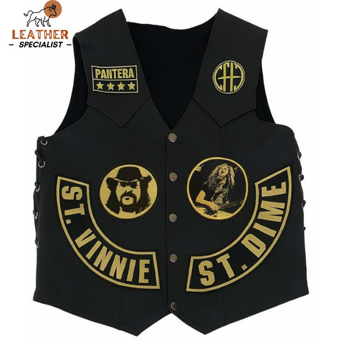 Pantera leather vest cowboys - vest,