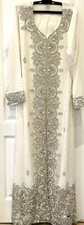 Dubai Abaya/ Moroccan Caftan Dress/ White Size M