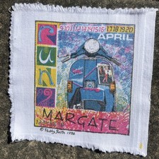 Margate Scooter Run 1992 Paddy Smith Cloth Fabric Patch 15cm X 15cm Vintage 