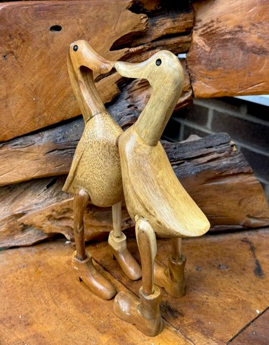 Wooden carving two ducks - carving,