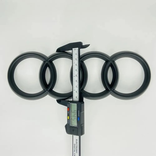 Abs black silver ring badge - black,