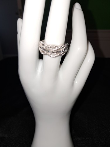Blue diamond silver ring - blue,
