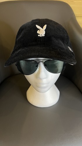Playboy black corduroy cap - corduroy,