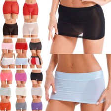 UK Freebily Women's Semi See Through Miniskirt Low Rise Pencil Skirt Nightwear