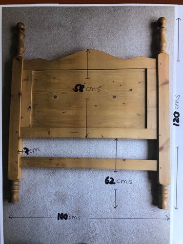 Solid pine single head board - single,