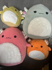 Squishmallow Plush Anastasia the Axolotl, Orange , Pink And Rare Gold Sparkle