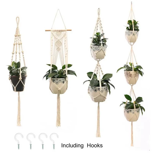 Handmade macrame hanging plant - handmade,
