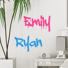Personalised Graffiti Wall Name Custom Boys or Girls Bedroom Vinyl Wall Art