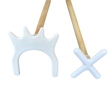 2 x 57" 2 PIECE POOL SNOOKER CUES With NYLON CROSS & BRIDGE REST For HOME TABLES