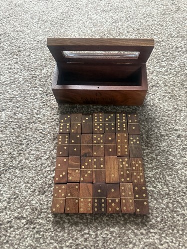 Brass inlaid wooden - wooden, domino