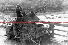 F019835 German Waffen SS armored scout car securing a bridge Eastern Front c1941