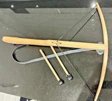 wooden crossbow toy with two soft headed bolts