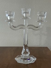 Marquis Waterford Three Arm Clear Candelabra Germany Crystal Candle Stick 13"