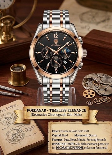 Poedagar gents mens watch date - gents,