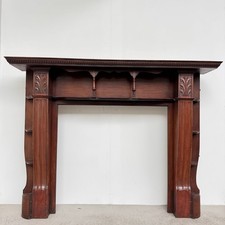 Large reclaimed antique Victorian mahogany fireplace surround circa 1890