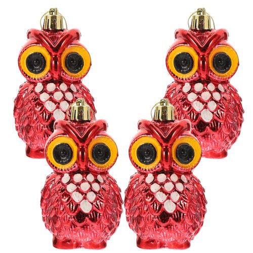 4pcs christmas owl pendants - 4pcs,
