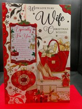 WIFE CHRISTMAS CARD 9"X6" XMAS
