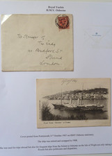 Royal Yacht HMY Osborne Envelope stationery Portsmouth  + used Postcard of ship