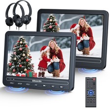 2X10.5" Car DVD Player Headrest Mount Rear Seat Monitor USB SD Battery+Headphone