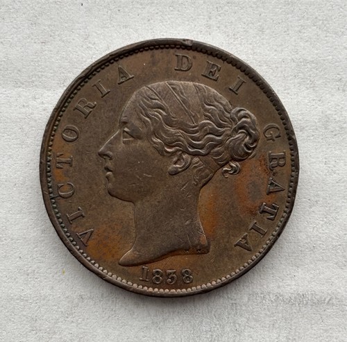 1838 victoria copper - copper, halfpenny