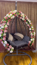 Grey Rattan Effect Hanging Egg