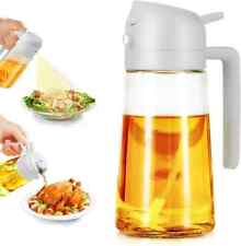 2-in-1 Oil Spray Bottle Refillable Glass BBQ Cooking Olive Oil Sprayer Dispenser