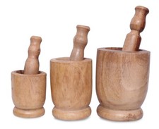 Wooden mortar pestle set - &,