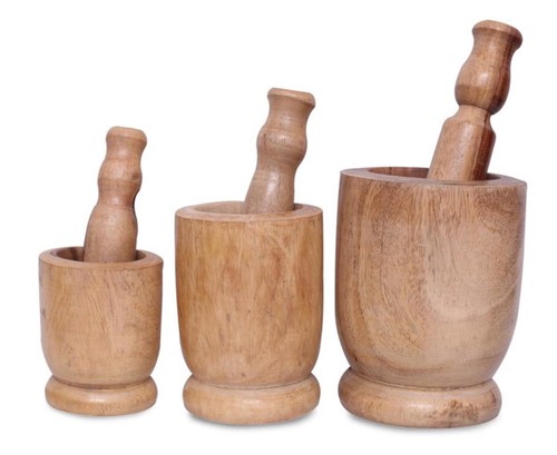 Wooden mortar pestle set - wooden,