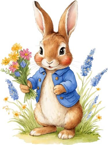 Peter rabbit flower - wall, art