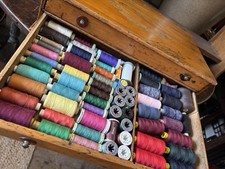 Antique cotton reel box - antique,