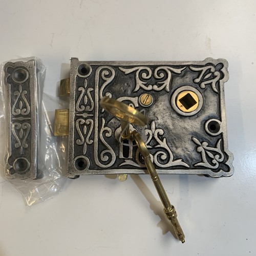 Rim lock victorian - lock, floral