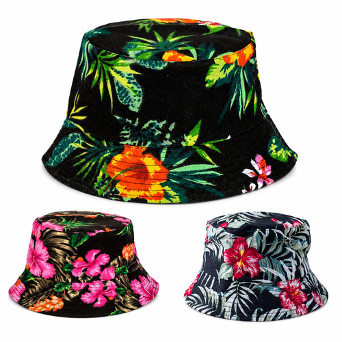 Tropical floral bucket hat - floral,