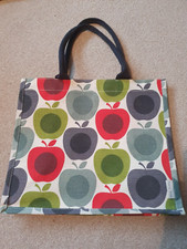 MULTICOLOUR APPLES reusable JUTE shopping bag for life ORLA KIELY Tesco