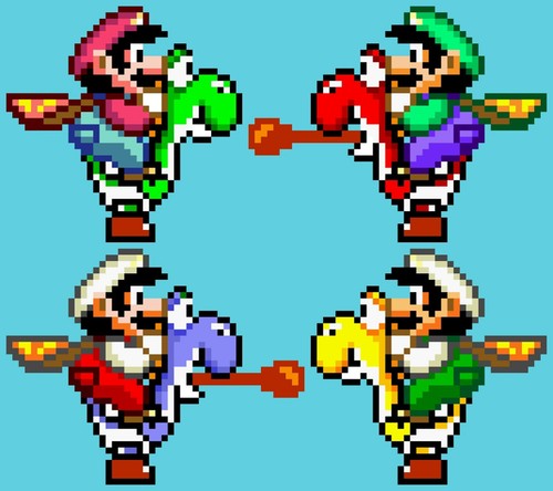 Yoshi and mario pixel - mario, cosplay