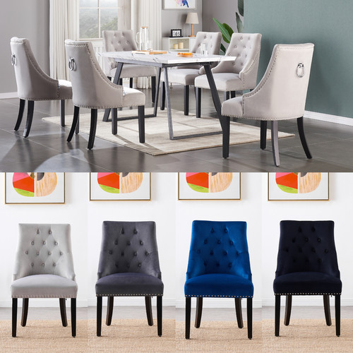 Single velvet dining chair - velvet,