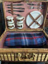 Vintage wicker picnic hamper