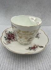 Victorian Birthday Commemorative Moustache Cup And Saucer 1897.