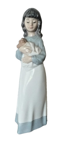 Nao lladro girl with puppy - girl,