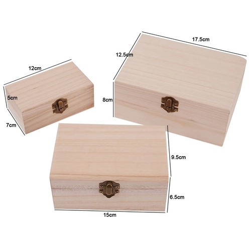 Plain wooden storage box - s/m/l,