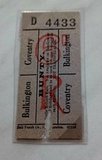 BUNTY ( COVENTRY - BULKINGTON ) BUS TRAVEL TICKET