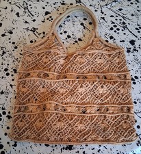 Elegant Textured Vintage Woven Shopping Tote Bag