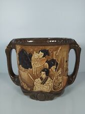 A Bretby Art Pottery Twin Handled Jardiniere With Serpent Handles, 25cm Tall