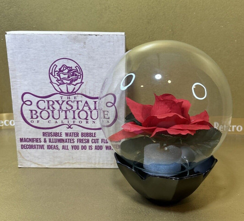 Glass water globe - glass, flower