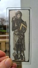 Stained glass Medieval Knight historical  kiln fired piece 11 cm x 5 cm