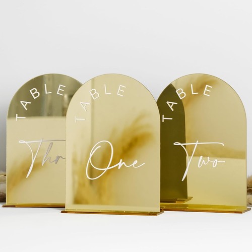 Gold mirror arched wedding - gold,